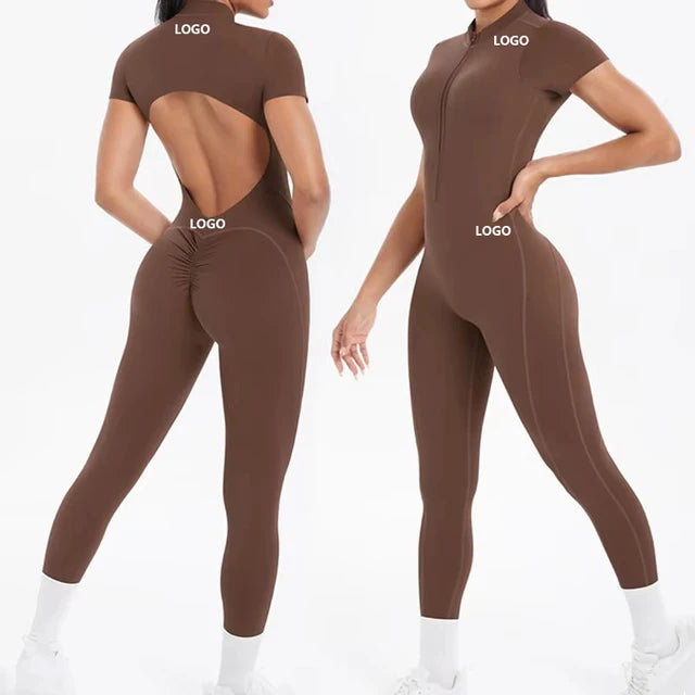 Backless Nude Feeling Yoga Jumpsuit - Fashion Sportswear