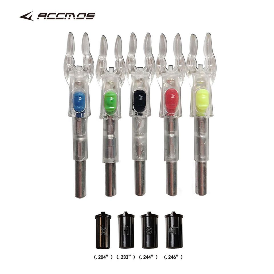 Universal fit LED lighted nocks compatible with .204 .233 .244 and .246 internal diameter arrow shafts