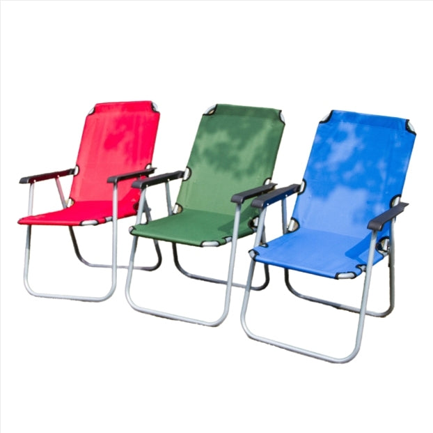 Iron Tube Folding Beach Chair - Heavy Duty Outdoor Portable Seat