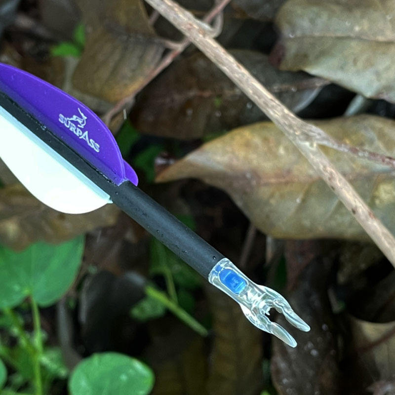 Durable clear polycarbonate LED arrow nocks with manual ON/OFF switch for power saving