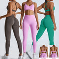 Pink Seamless 2-Piece Workout Set - Sports Bra & Leggings
