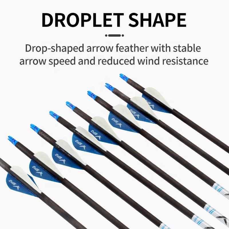 Standard 6.2mm diameter carbon arrows compatible with standard archery components and broadheads