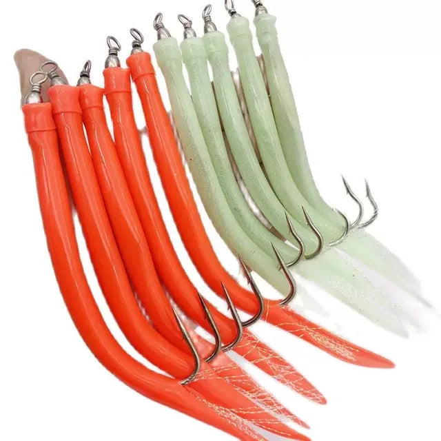 Stainless Steel Fishhooks with Barbs - Lure Hook Set